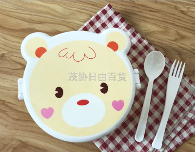 Plastic children's lunch box Bear cartoon lunch box Yayi lunch box plastic crisper box Shantou