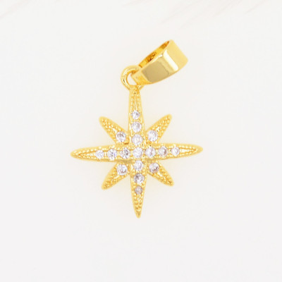 The New Star Shaped Eight Awn Star Lucky Star Studded with zuan xiang lian Pendant Parts Ornament Minimalist Fashion Network Fire Explosion