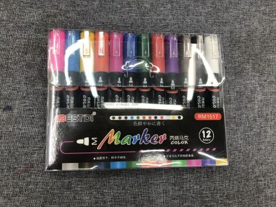 Acrylic marker pen with 12 color paint