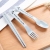 J06-5466 Small Straw Tableware Three-Piece Korean Cute Spoon Small Spoon Children's Tableware Set Spoon Chopsticks Fork