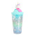 Creative Unicorn Push Lid Plastic Ice Cup Cute Artistic Hipster Cartoon Double Straw Cup Student Cup