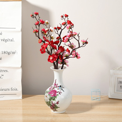 Faux Plum Blossom Wholesale High-End Simulation Single Wintersweet Home Decoration Film and Television Shooting Props Emulational Plum Silk Flower