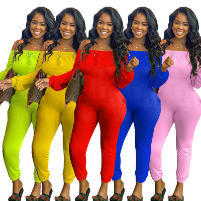 Amazon Popular European and American Women's Cross-Border Solid Color Tight Vest Pleated Pants Sexy Jumpsuit for R6316