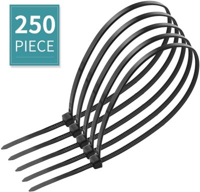 Cable Ties 0.4X25 Durable Nylon Self-Locking Cable Ties Suitable for Office Outdoor Use Black