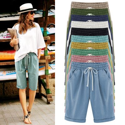 Summer Casual Pants Women's Shorts Thin Outer Wear Shorts Large Size Dress 200 Jin Fat mm Loose Women