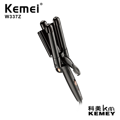 Cross-Border Factory Direct Sales Kemei Hair Curler W337z Three-Tube Hair Curler Moderate Heating