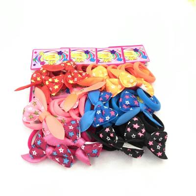 Elastic Rubber Band Middle Tie Bow Tie Plaid Five-Pointed Star Printing Mixed Top Cuft Towel Ring 3 One Card