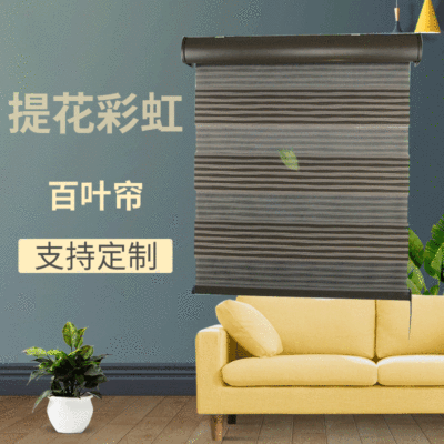 Manufacturers Supply Pleated Jacquard Rainbow Curtains Shade Breathable Pull Beads Shutter Study Office Blinds Custom