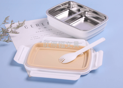 Wood Grain 304 Stainless Steel Lunch Box 500ml Lunch Box Fashion Lunch Box
