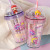 Girlwill Integrated Cartoon Cup with Straw Cute Children's Water Cup Bubble Cup Custom Plastic Cup Summer Cup