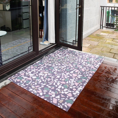 New Silk Ring Mat Household Non-Slip Mat Balcony Bathroom Non-Slip Modern Simple Multi-Color Printing Mat