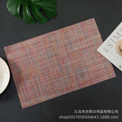Currently Available Selling Colorful Bright Color Textilene Placemat Anti-Scald Non-Slip Washable PVC Home Table Mat Western Mat