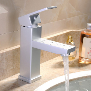 Space Aluminum Single Hole Bathroom Faucet Hot and Cold Basin Faucet
