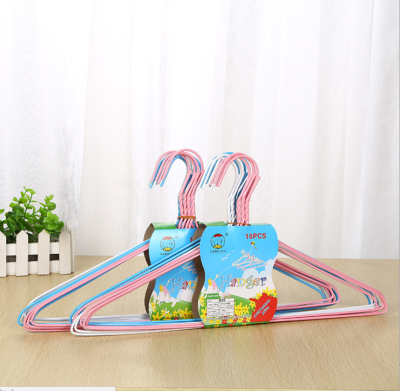 Nordic Simple Mixed Color Environmental Protection PVC Coated Hanger Durable Household Clothes Hanger