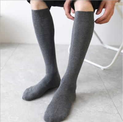 Men's Cotton Calf Socks Autumn and Winter Warm Stockings Solid Color Casual Stockings Foreign Trade Boots \N Cotton Sock
