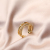 New Double-Layer Simple Full Diamond Adjustable Ring Cross-Border Ring Ins Trendy Non-Mainstream Design Normcore Style Wholesale
