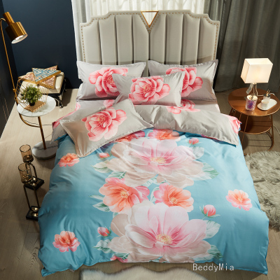 Stall Popular Autumn and Winter Ecological Brushed Four-Piece Set Thickened Large Flower Dove Cotton Four-Piece Set Foreign Trade Order