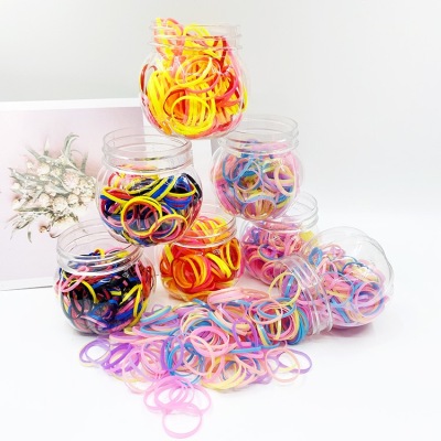 Korean Style Candy Color Pumpkin Bottle Disposable Rubber Band Baby Harmless Hair Elastic Color Rubber Band Headdress