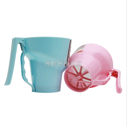 sieve large capacity plastic holding flour sieve semi-automatic cup baking di