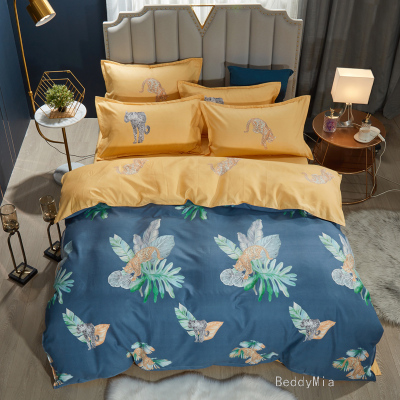 Stall Popular Autumn and Winter Ecological Brushed Four-Piece Thickened Large Flower Dove Cotton Four-Piece Set