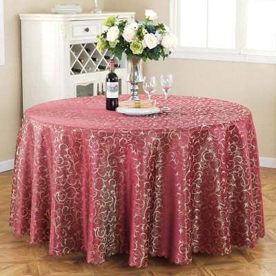 Round Jacquard Tablecloth Polyester Table Cover for Banquet 