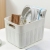 W16-2329 Japanese-Style Linen Pattern Storage Box Plastic Hand-Held Storage Box with Lid School Kindergarten Storage Box