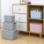 W16-2329 Japanese-Style Linen Pattern Storage Box Plastic Hand-Held Storage Box with Lid School Kindergarten Storage Box
