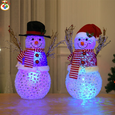 XM-8135 Brushed Snowman Christmas Snowman Decorations LED Ambient Light Night Light Luminous Light Included