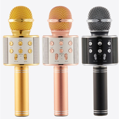Original Product Classic Hot Selling Ws858 Microphone Mobile Phone Gadget for Singing Songs Wireless Microphone Home Bluetooth Microphone