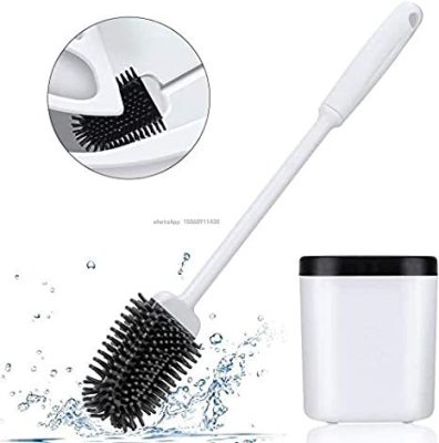 Silicone Toilet Brush and Holder Set, Toilet Brush and Plunger with Holder for Bathroom Organization and Storage, Bendab