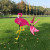 Flamingo Red-Crowned Crane Shape Outdoor Windmill Park Scenic Spot Campus Garden Decorating Windmill Children's Pinwheel