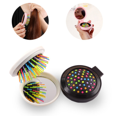 Yiwu One Yuan Stall Daily Necessities Hair Curling Comb Tangle Teezer Folding Comb Rainbow Massage Comb Hairdressing Comb