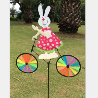 Factory Direct Sales Animal Rabbit Cycling Stereo Cartoon Shape Windmill Outdoor Pastoral Garden Decoration Wholesale Hot Sale