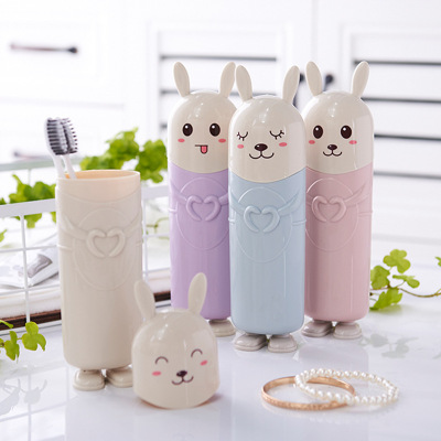 Cartoon Children's Toothbrush Case Baby Fashion Bunny Tooth Set Box Travel Toothbrush Case Toothbrush Storage Box