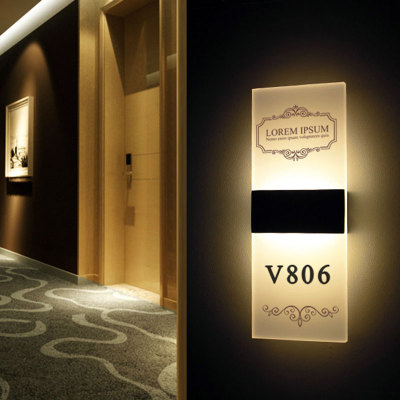 Customized Modern Led House Door Number Plates Set For Hotel