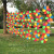 Factory Direct Sales Kindergarten Outdoor Decoration Wind String Six-Color Flower Windmill Wind String Outdoor Hanging Pinwheel