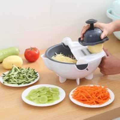 Factory Direct Sales Lazy Multi-Function Vegetable Chopper Potato Shredder Kitchen Supplies Nine-in-One Drain Basket Slicer