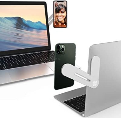 Side Mount Clip on Monitor Magnetic Laptop Stand with Phone Holder Computer Expansion Bracket for iPhone Smartphone