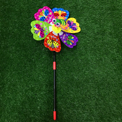 Factory Hot Sale Pinwheel Decorative Garden Environmental Protection Spring Plastic Colorful Multi-Color Windmill Factory Direct Sales
