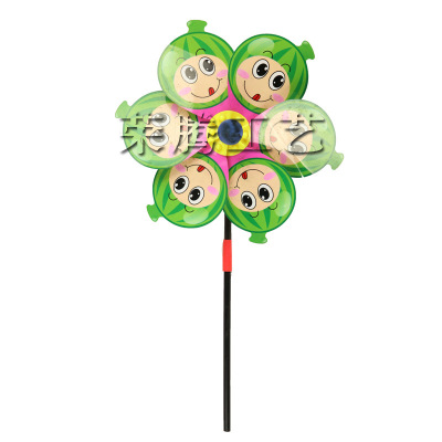 Children's Pinwheel Hot Sale School Activity Single Layer Spring Windmill Cartoon Plastic Small Windmill Stall Hot Sale