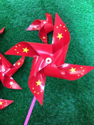 New Arrival National Day Flag Windmill Five-Star Red Flag Windmill Hand Windmill for Holiday