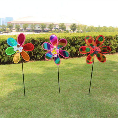 Single-Layer Flash Pinwheel Small Sequins Windmill Yiwu Plastic Sequins Windmill Wholesale Factory Direct Sales