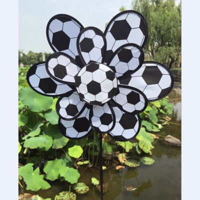Factory Direct Sales Double-Layer Fabric Football Windmill Children's Toys Wholesale Outdoor Park Sales WeChat Promotion