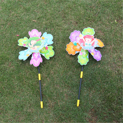 Factory Hot Sale Pinwheel Decorative Garden Environmental Protection Spring Plastic Colorful Multi-Color Flashing Sequins Windmill