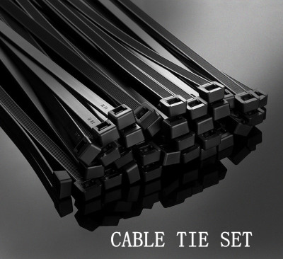 Made in China, Weather-Resistant and UV-Resistant Black Nylon Cable Pipe and Cable Tie Black 15 Inches