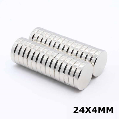 D24 × 4 Double-Sided Magnetic Packaging Box Magnet Nickel Plating Environmental Protection Electroplating N38 High Performance Rare Earth Strong Magnetic Spot 24*4