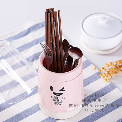 Drain Chopsticks Tube High-Grade with Cap Dust Chopsticks Box Household Kitchen Chopsticks Spoon Storage Rack