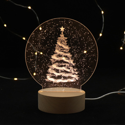 Christmas Hot Small Gift 3D Acrylic Night Light Customizable Creative Gift Small Night Lamp Christmas Gift