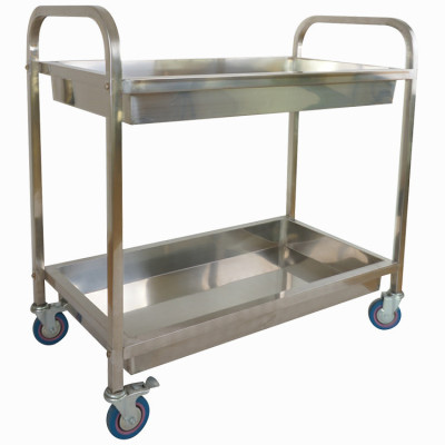 Stainless Steel Restaurant Bowl-Receiving Cart Hotel Kitchen Cart Food Delivery Van