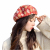 New Autumn and winter wool plaid beret, vintage pumpkin cap, wool insulation hat octagonal cap stock